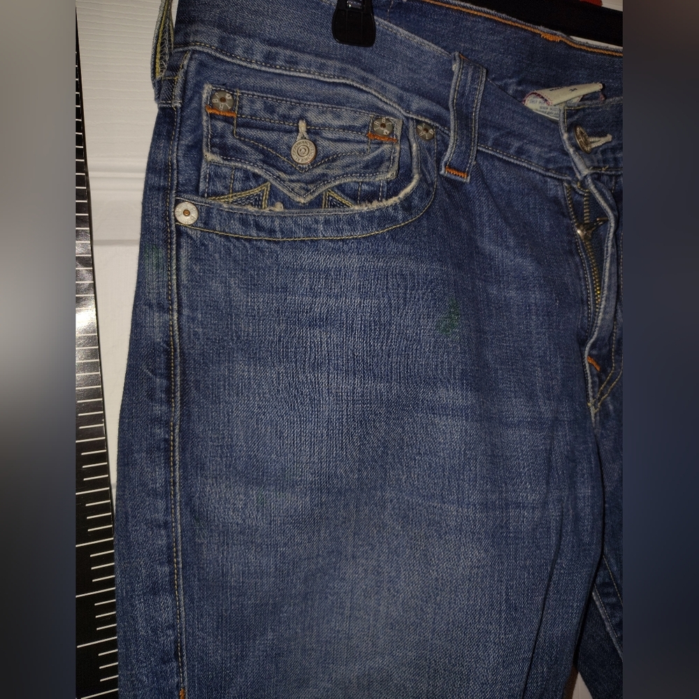 True Religion Distressed Blue Jean Shorts - Picture 6 of 13